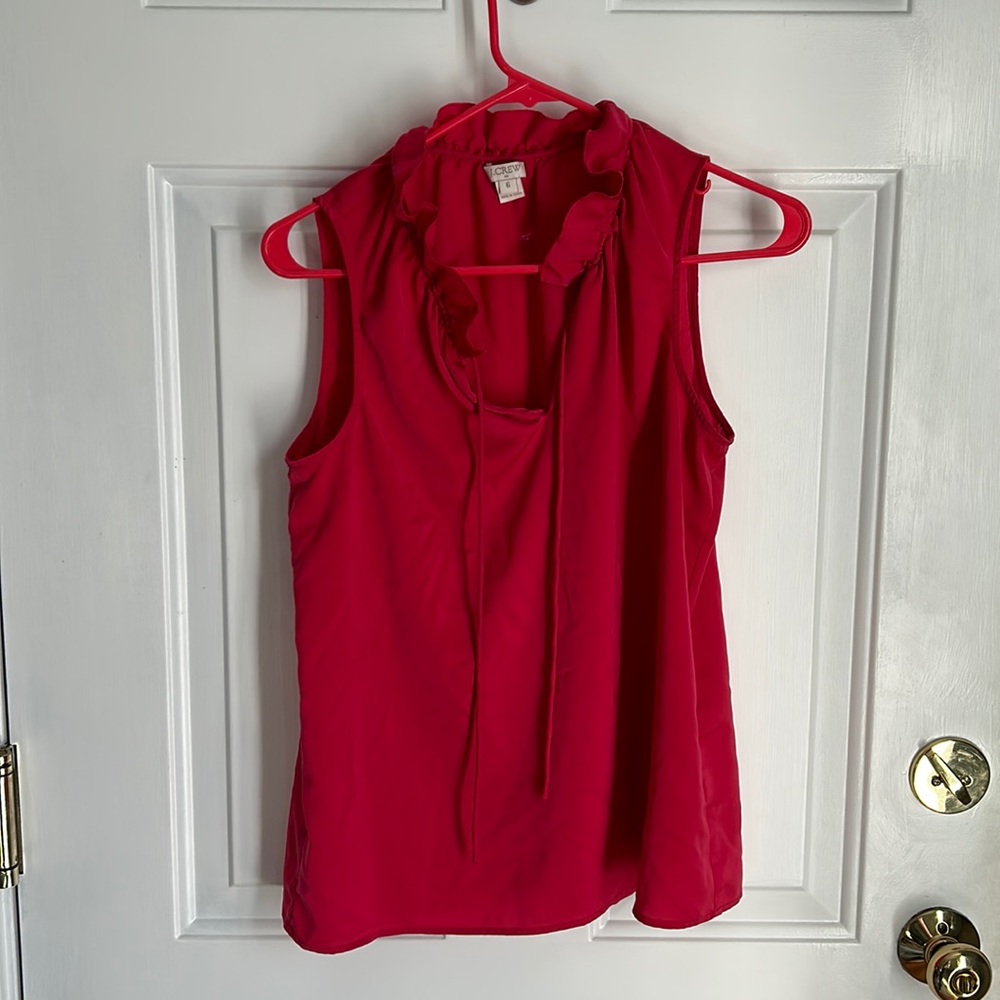 JCrew raspberry pink sleeveless blouse - 6